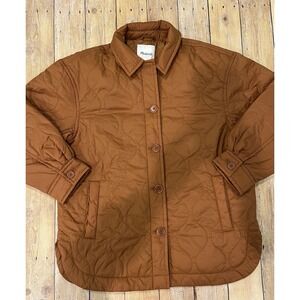 Madewell Airpuff Shirt-Jacket Warm Coffee Women's Large NWOT